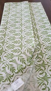 Vintage Laura Ashley Green Printed Design 100% cotton fabric  Tablecloth 170x130