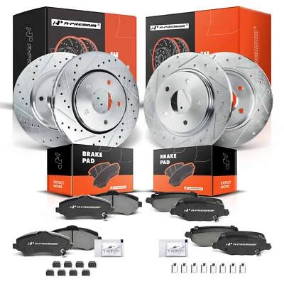 Front & Rear Drilled Brake Rotors & Brake Pads for Chrysler Dodge Grand Caravan - Image 1 of 4