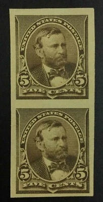 MOMEN: US STAMPS #223P5 PLATE PROOF PAIR IMPERF MINT OG H LOT #73308 - Image 1 of 2