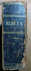 Antique 1800's Swedish Bible Biblia Illustrated - Picture 1 of 8