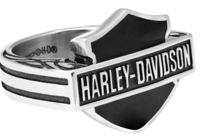 Anillo Harley-Davidson HSR0062 negro celta, negro/acero inoxidable. Talla 12 Foto 1 de 2