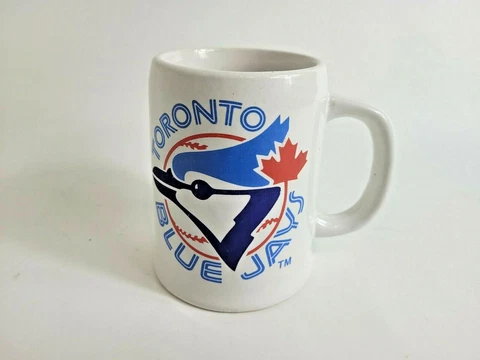 MLB Toronto Blue Jays Coffee Mug VTG  Baseball Double Sided Souvenir Cover