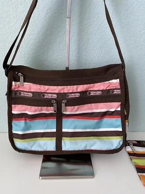 LeSportSac Rainbow Stripe Expandable Deluxe Everyday Bag Crossbody Purse - Image 1 of 4