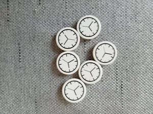 Lego 6 Teile Platte rund UHR weiß - Zuebhör City gebraucht - Bild 1 von 1