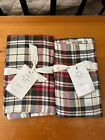 New ListingPottery Barn Denver Collection Plaid King Shams (2) Cotton Linen Blend N.W.T