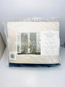 Exclusive Home Sateen Woven Blackout Button Top Window Curtain Panel Pair 52x96" - Picture 1 of 4