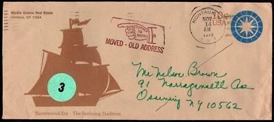 Centsational Return To Sender Cover Dated 14 Nov 1975 Montauk, NY to Ossining NY - Image 1 of 2