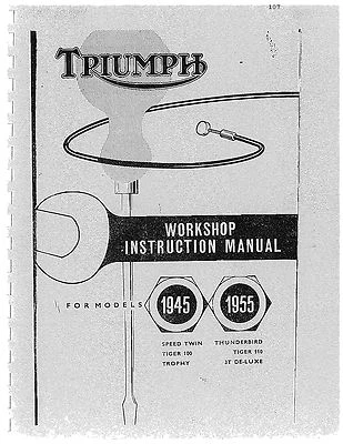 Manual de servicio de taller Triumph 1951, 1952, 1953, 1954, 1955 Thunderbird 6T  Foto 1 de 4