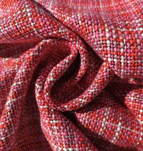 Rot/Rosa/Weiß/Schwarz Tweed-Stil lose gewebt - 3 Yards - Bild 1 von 7