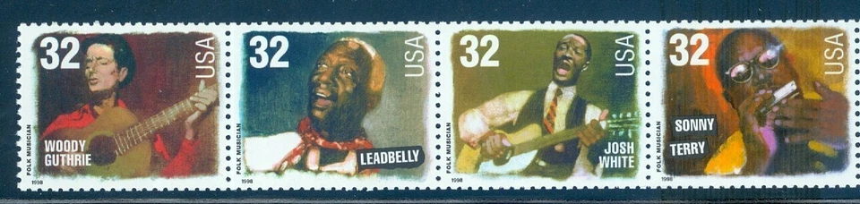 US Scott 3212-3215 Folk Musicians, strip/4, 32c,  Mint NH - Image 1 of 1