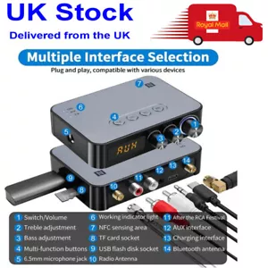 2 In 1 Bluetooth 5.1 Audio Adapter Transmitter Receiver for TV PC Home Stereo - Picture 1 of 9