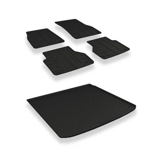 TRAVALL Rubber Car Floor Mats & Boot Mat Bundle For Audi A6 (2011-2015) - Picture 1 of 7