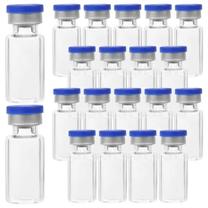 Botella de vidrio de 20 piezas transparente vacía recargable contenedor botellas con tapas - Imagen 1 de 12