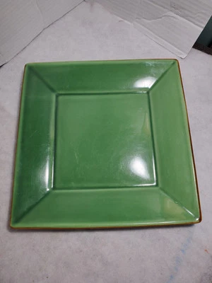 Pottery Barn Asian Sushi Square Green Dinner Plate 10.5"  - Image 1 of 4