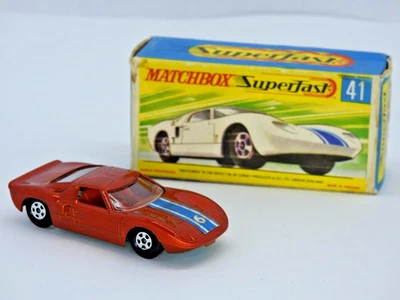 Matchbox Superfast No.41 Ford G.T. 1971-72 Mint In Original G Box Verde Base NW - Immagine 1 di 4