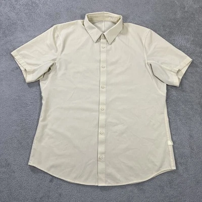 Lululemon Shirt Mens Large Yellow Airing Easy Short Sleeve Button Up Stretch - Image 1 of 4