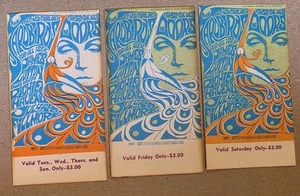 THE DOORS & YARDBIRDS - ORIGINAL SET OF 1967 FILLMORE UNUSED CONCERT TICKETS - Picture 1 of 18