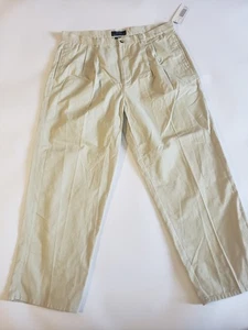 Pantalone uomo 38x29 antirughe twill americano classico dritto kaki plissettato davanti - Foto 1 di 12