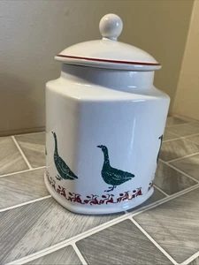 Arthur Wood Green Ducks Storage Jar Biscuit/tea 7” Tall VGC - Picture 1 of 6