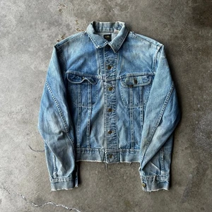 Vintage 60s Lee Sanforized Jeansjacke Denim Union Made PATD-153438 Blau PASST L - Bild 1 von 5