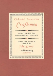 #1456 First Day Ceremony Program 8c Colonial Craftsmen w/FDC - Picture 1 of 2