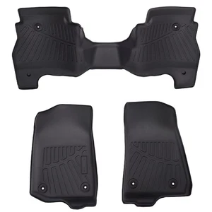 Black Floor Mats for Jeep Gladiator 2020 2021 2022 2023 2025 All-Weather Return - Picture 1 of 11