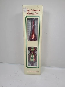 Vintage rot/grün mundgeblasen Glas Baumspitze Rumänien Bäume Weihnachten - Bild 1 von 5