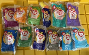 TY Teenie Beanie Babies 1998 Complete Set of 12 McDonalds Happy Meal SEALED -NEW - Picture 1 of 5