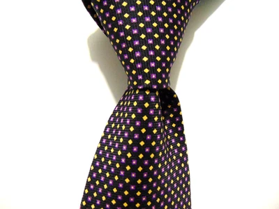 Corbata Tommy Hilfiger Para Hombre Negro Diamante Geométrica Seda Hecha en EE. UU. Foto 1 de 4