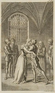 D. CHODOWIECKI (*1726), Edmund befreit Albina aus dem schwarzen Turm,  1791, Rad - Bild 1 von 4