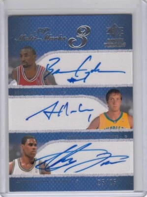 2007-08 SP Rookie Threads BEN GORDON/ADAM HALUSKA/ANTAWN JAMISON Auto #25/25 - Image 1 of 2