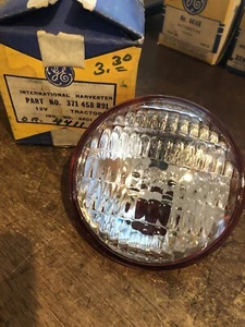 Internationa1 Harvester 12V Clear/RED FOG Light Bulb NOS 4 1/2" Dia. 12 Volt - Picture 1 of 5