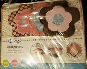 7 pc Graco Garden Girl Nursery Crib Bedding Set NEW! - Picture 1 of 3