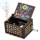 You are My Sunshine Musical Boxes Wooden Hand Crank Music Box Antique Engraved