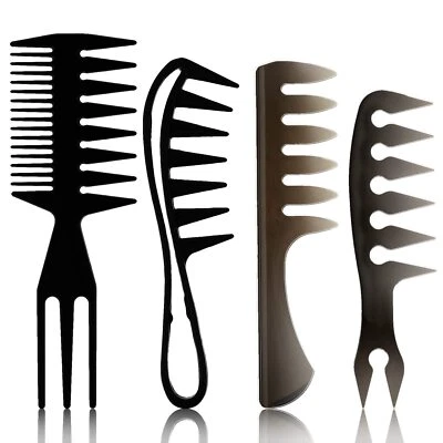 4 Pcs Hair Comb Wide Tooth Styling Comb Double Sided Tail Combs Afro Pick - Image 1 of 4