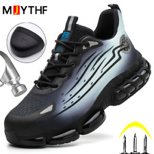 Men Air Cushion Sport Safety Shoes Fashion Work Boots Anti-Smash Anti-Puncture I