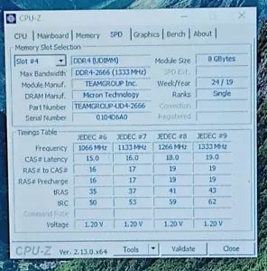 TED48G2666C19BK - TeamGroup 8GB 288-Pin 2666 (PC4 21300) Non ECC Desktop Memory - Picture 1 of 4