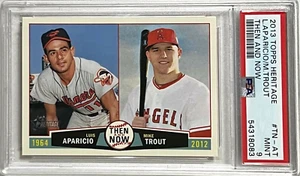 LUIS APARICIO / MIKE TROUT LA ANGELS 2013 TOPPS HERITAGE PSA 9 BALTIMORE ORIOLES - Picture 1 of 2