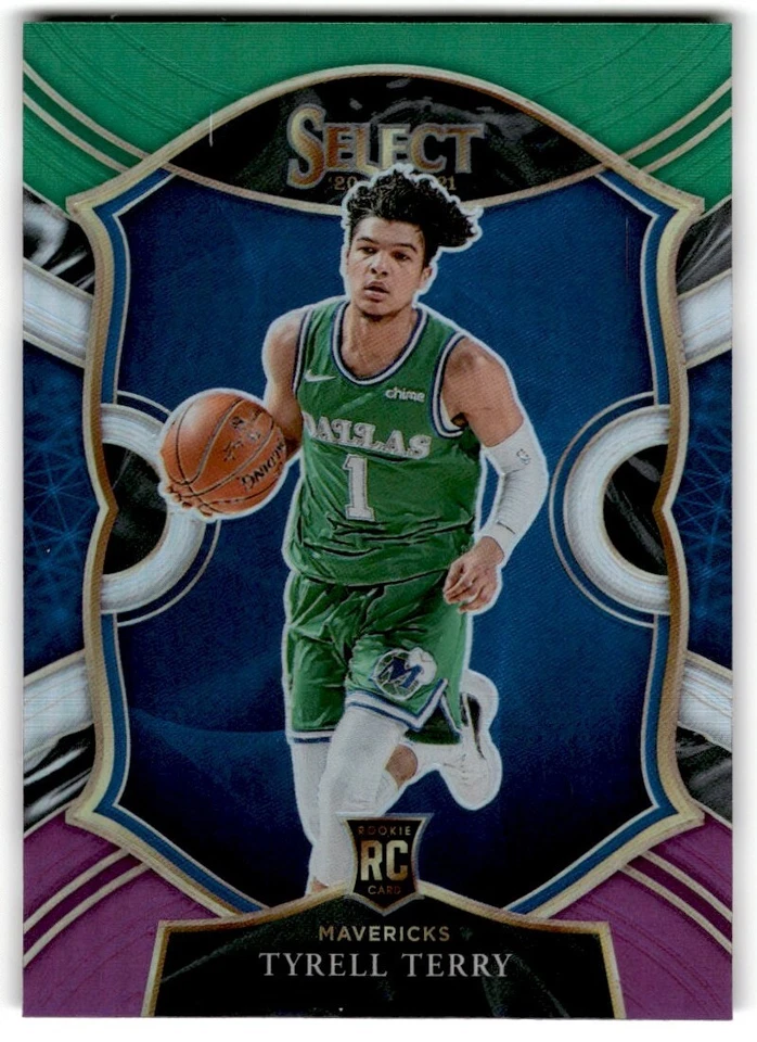 2020-21 Panini Select Prizm Green White Purple Tyrell Terry Rookie #91 Dallas - Image 1 of 2