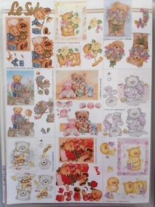 A4 3D DECOUPAGE / PAPER TOLE Sheets for Cardmaking - Le Suh Teddy Bears - Picture 1 of 1