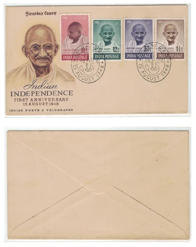 INDIA 1948 GANDHI COMPLETE SET ON FDC WITH BOMBAY GPO POSTMARK RARE Cover