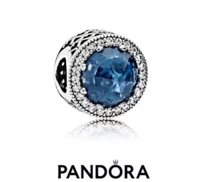 *New Genuine Authentic Pandora Midnight Blue Radiant Hearts Charm 791725NMB* - Picture 1 of 9