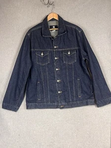 VTG NAUTICA Jeans Company Denim Jacket 90s Men XXL dark Wash Mid Length - Picture 1 of 9