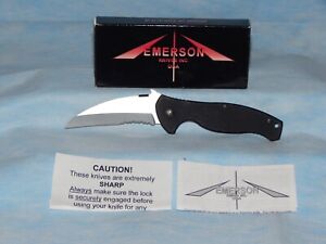 EMERSON KNIVES P-SARK KNIFE #187 SATIN TACTICAL WHARNCLIFE, VERY RARE 2001
