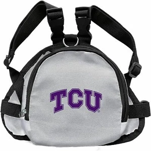TEXAS CHRISTIAN TCU HORNED FROGS DOG CAT MINI BACKPACK HARNESS w/LEASH 2 SIZES - Picture 1 of 4
