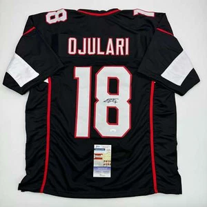 Autographed/Signed B.J. BJ Ojulari Arizona Black Football Jersey JSA COA - Picture 1 of 4