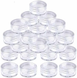 Small Empty Clear Plastic Sample Travel Jar Containers Round Cosmetic Makeup Pot - Picture 1 of 4