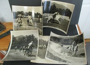 Lot of 5 Vintage Horse Riding Photographs, Relay Race, Dressage, Trotting, etc - Picture 1 of 1