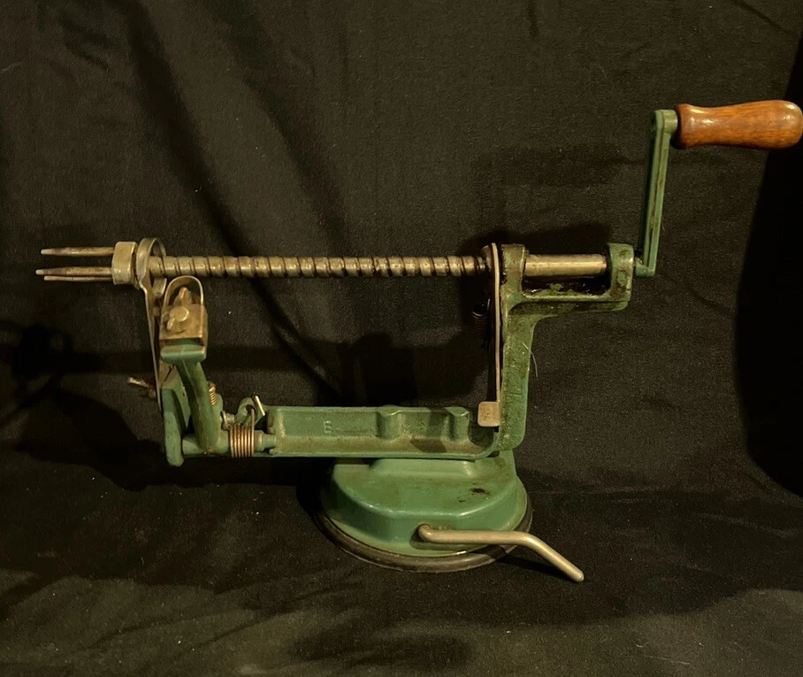 Green Back to Basics Hand Crank Potato Apple Corer Slicer Peeler Suction Base  - Image 1 of 1