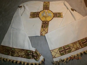 ANCIENNE VOILE HUMERALE/BRODERIE/Casula/XXéme/no aube/NO CHASUBLE/N°8 - Picture 1 of 10